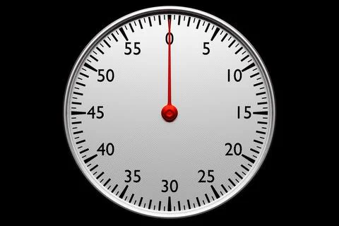 3d illustration  of  white  round clock, stopwatch on a black and white check 스톡 일러스트