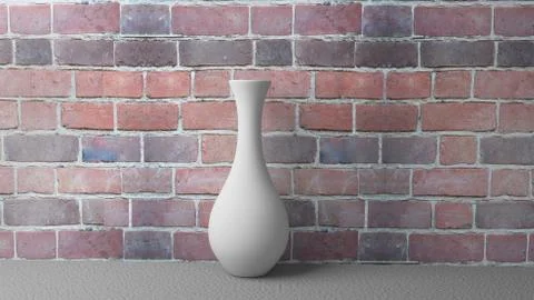 3d Illustration White Vase on the Background of a Brick Wall Stock Illustration