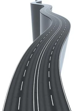 3d illustration of a winding road high and risky Stock Illustration