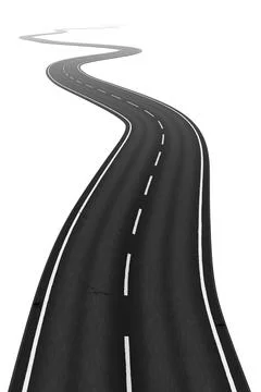 3d illustration of a winding road on a white background Stock Illustration