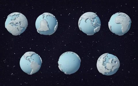 3d illustration of the Winter planet Stock Illustration