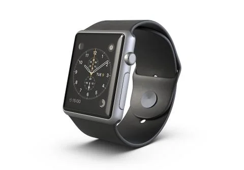3D illustration Wireless Smart Watch isolated on white background Stock Illustration