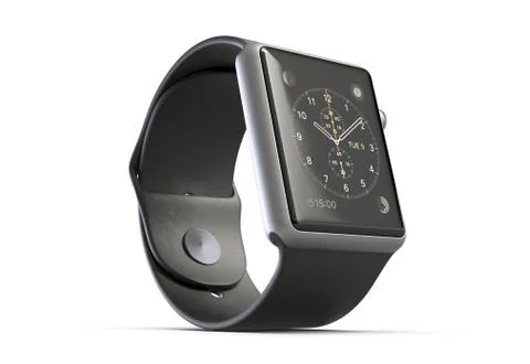 3D illustration Wireless Smart Watch isolated on white background Stock Illustration