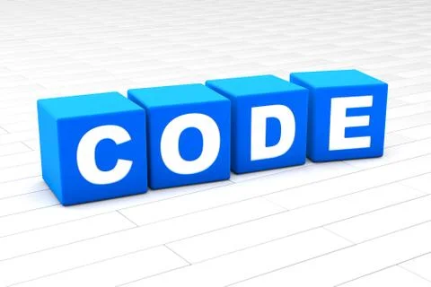 3D illustration of the word Code Stock Illustration