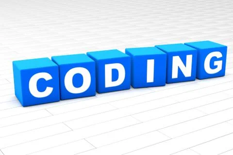 3D illustration of the word Coding Stock Illustration