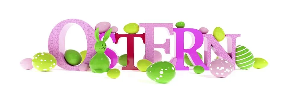 3d illustration of the word easter in german language Stock Illustration