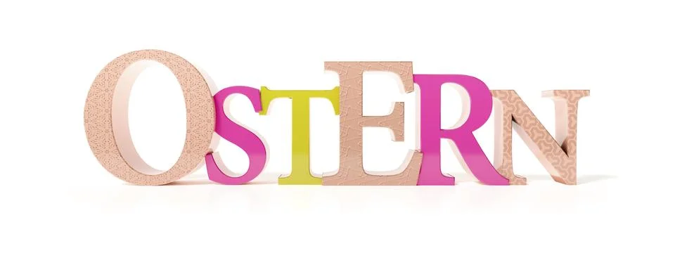 3d illustration of the word easter in german language Stock Illustration