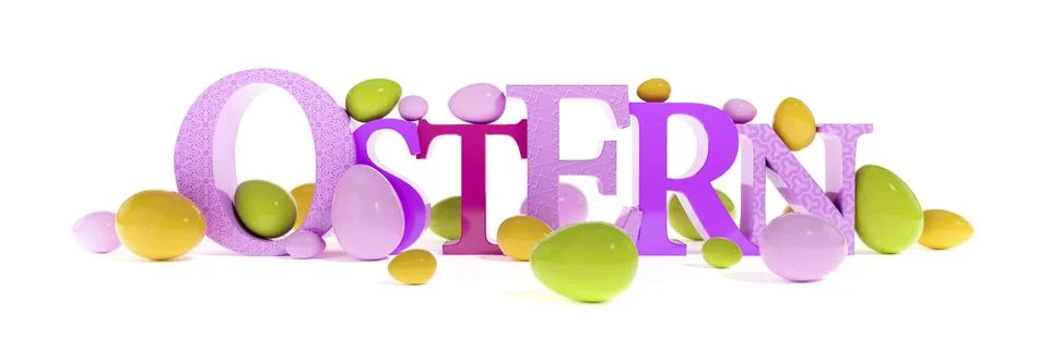 3d illustration of the word easter in german language Stock Illustration