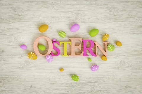 3d illustration of the word easter in german language Stock Illustration
