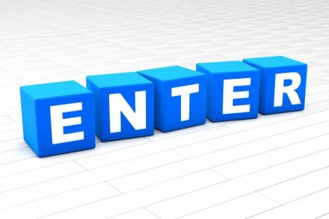 3D illustration of the word Enter Stock Illustration