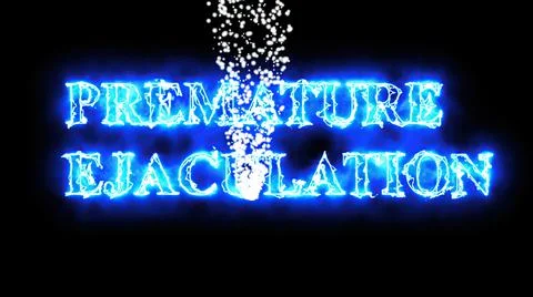 3D illustration - word premature ejaculation with flying white particle Stock Illustration