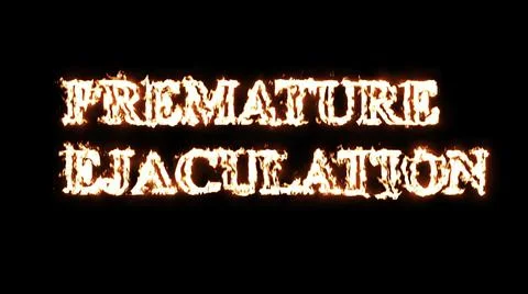3D illustration - word premature ejaculation in fire Stock Illustration