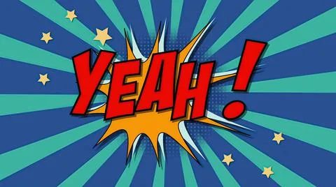 3d illustration - Word yeah In Comics Style. Stock-Illustration