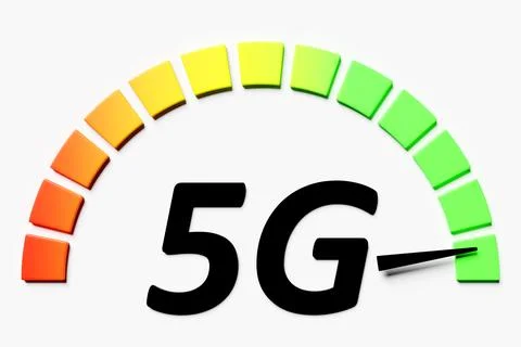 3D illustration of a working cellular connection WI-fi, 5G on a white backgro Illustrazione stock
