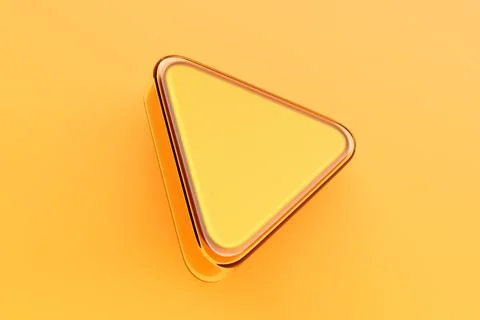 3D illustration of a yellow  light triangle.Simple geometric shapes Illustrazione stock