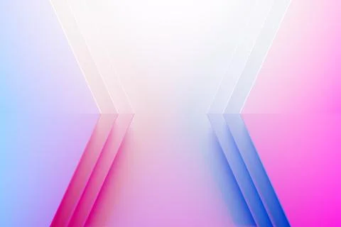 3d illustration of a zig zag  strip of blue and pink colors. Geometric stripe Foto stock
