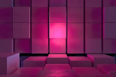 3D illustration,3d render,Abstract image of the cube background, the stage an Illustration