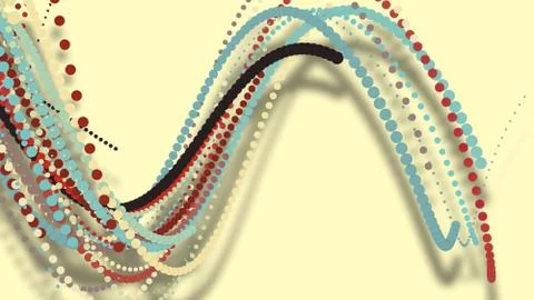 3D illustration,3D rendering, abstract geometric background, circle point lin Stock Illustration
