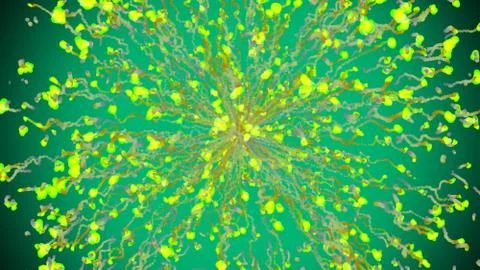 3d illustrations, The movement of the Free-form clouds, such as small green l Illustration