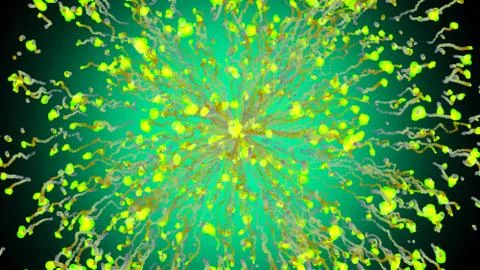 3d illustrations, The movement of the Free-form clouds, such as small green l イラスト素材