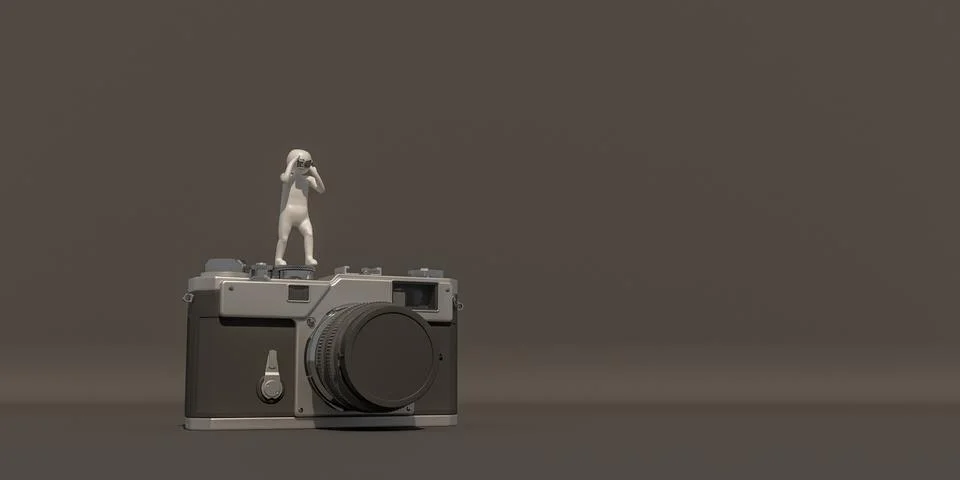 3d illustrator, 3d rendering of the  Photographer and camera. Stock Illustration