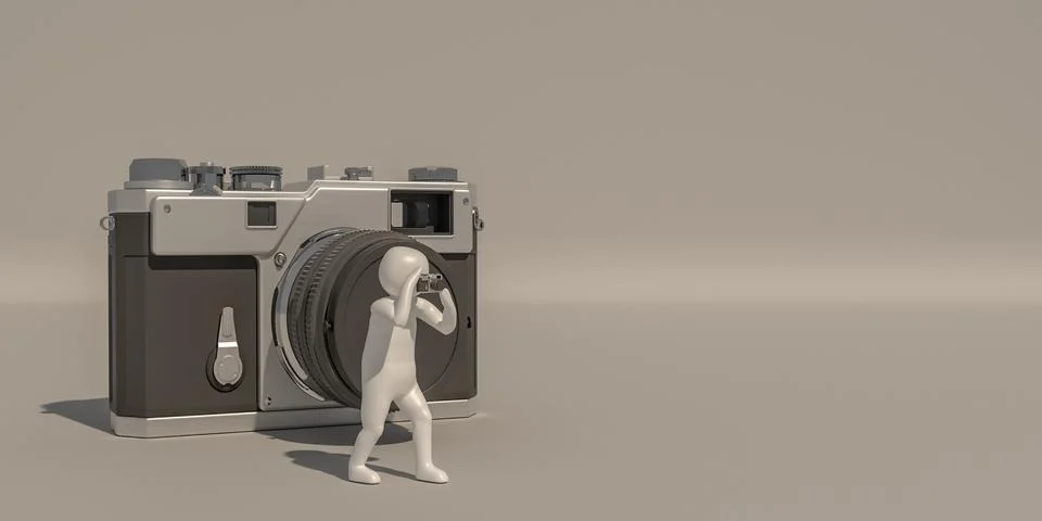 3d illustrator, 3d rendering of the  Photographer and camera. Stock Illustration