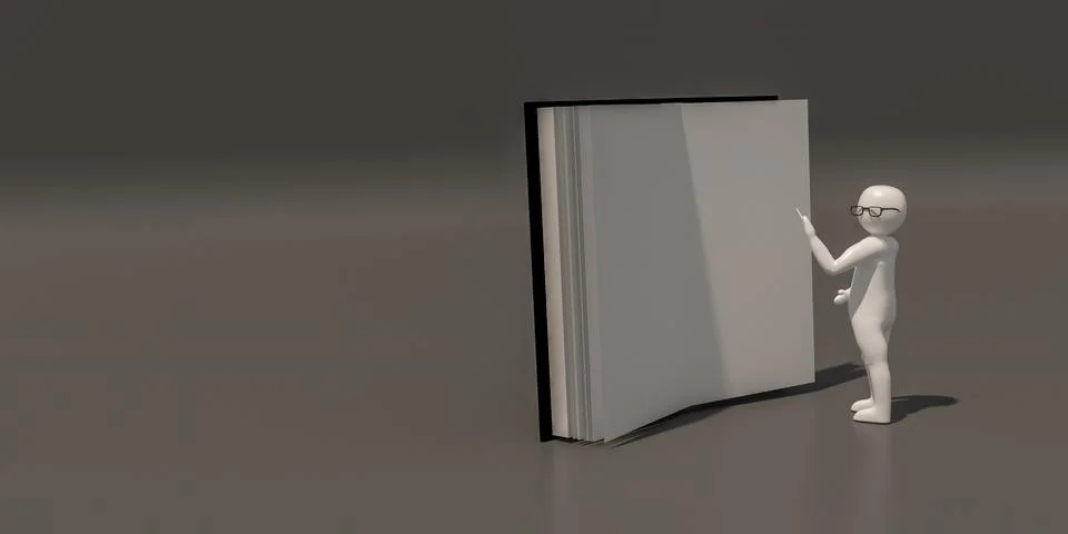 3d illustrator, 3d rendering of the Teacher and book. 스톡 일러스트