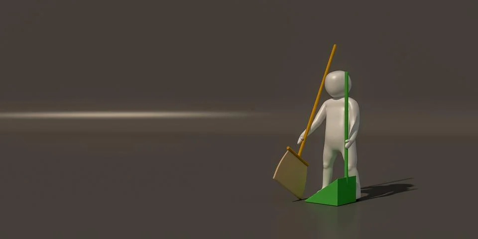 3d illustrator, 3d rendering of the white charecter of maid. イラスト素材