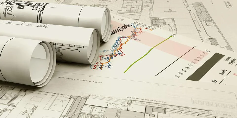 3d Illustrator of architectural project Stock Illustration