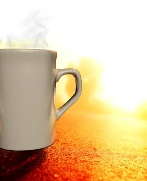A 3D illustrator cup with coffee Stock Illustration