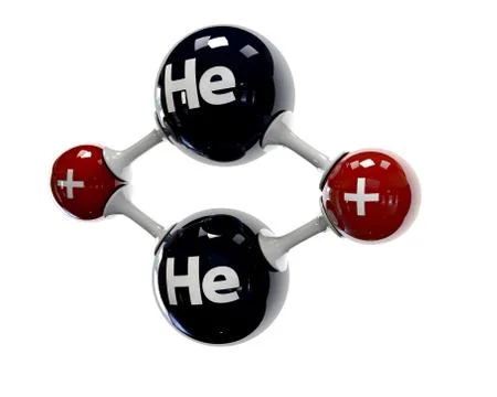 3D Illustrator molecule of Helium on a white background Stock Illustration