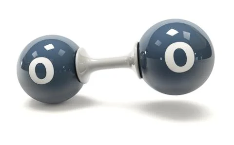 3d illustrator molecule of oxigen on a white background Stock Illustration