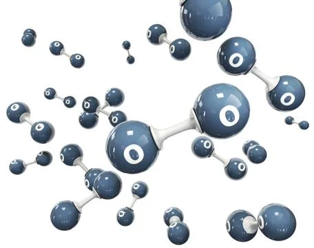 3d illustrator molecule of oxigen on a white background Stock Illustration