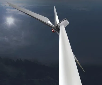 3d illustrator of windmill on the sky Stock Illustration