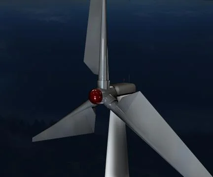 3d illustrator of windmill on the sky Stock Illustration