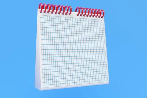 3D ilustration empty desk calendar , loose-leaf notebook on  blue background. Stock Illustration