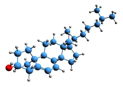 3D image of 7-Dehydrocholesterol skeletal formula Stock Illustration