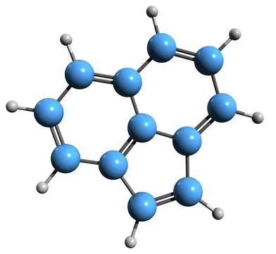 3D image of Acenaphthylene skeletal formula Stock Illustration