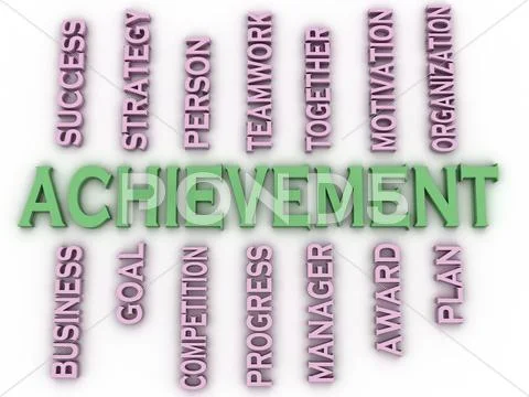 3d image achievement issues concept word cloud background Stock Illustration
