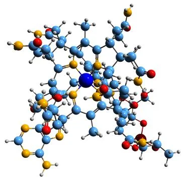 3D image of Adenosylcobalamin skeletal formula Stock Illustration