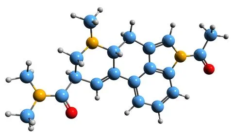 3D image of ALD-52 skeletal formula Stock Illustration