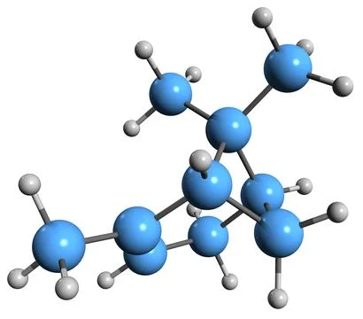 3D image of alpha-Pinene skeletal formula Stock Illustration
