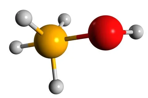 3D image of ammonium hydroxide skeletal formula Stock Illustration