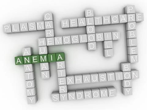3d image Anemia word cloud concept Illustrazione stock