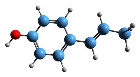 3D image of Anol skeletal formula 스톡 일러스트