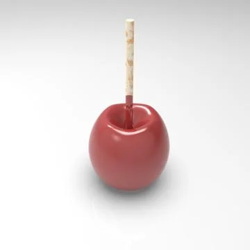 3d image of Apple on a stick in caramel 002 Stock Illustration