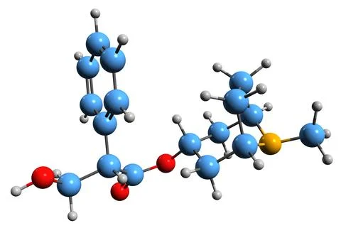 3D image of Atropine skeletal formula Stock Illustration