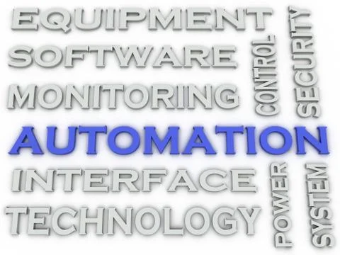 3d image Automation  issues concept word cloud background Stock Illustration