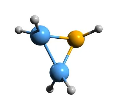 3D image of aziridine skeletal formula Stockillustratie