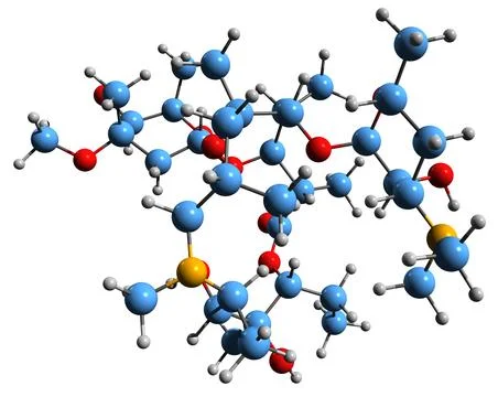 3D image of Azithromycin skeletal formula Stock Illustration